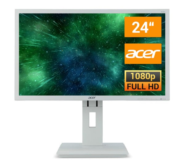 Acer B24 - 24 Zoll Full HD TFT Flachbildschirm Monitor - Lautsprecher - Weiß / Hellgrau - B-Ware