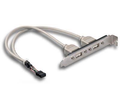 InLine Slotblech 2x USB 2.0 Buchse auf 1x 10 Pol Pfostenverbinder