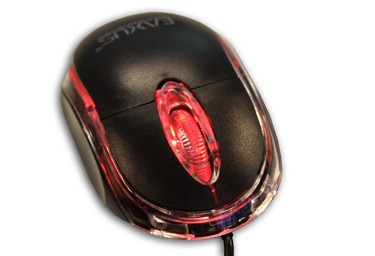 Eaxus Optische Maus mit rote LED Beleuchtung - schwarz
