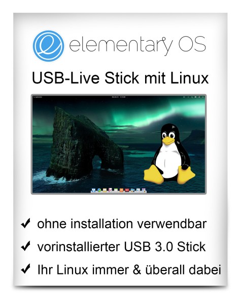 USB-Live Stick: Linux elementary OS mit 64 Bit 32 GB USB 3.0