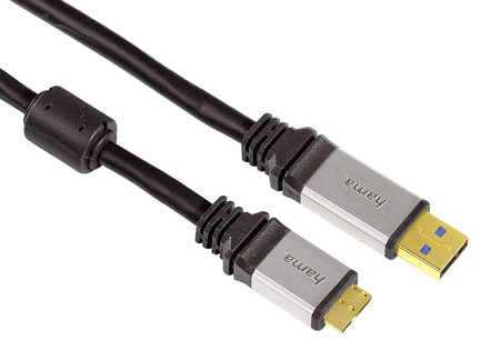 Hama Micro USB 3.0 Kabel - A zu Micro B - 1,8m - 24K vergoldet
