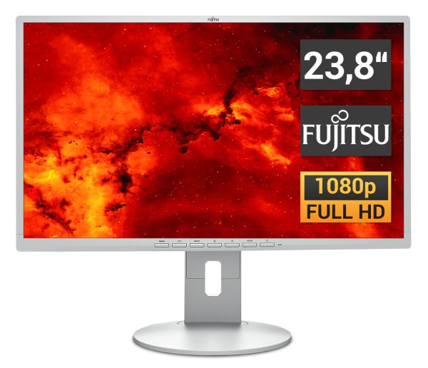 Fujitsu B24-8 T - 23,8 Zoll Full HD TFT Flachbildschirm Monitor - Weiß / Hellgrau - B-Ware