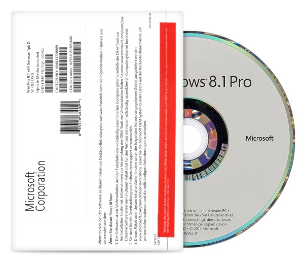 Windows 8.1 Pro 64 Bit - OEM Systembuilder