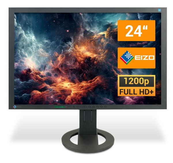 Eizo FlexScan S2402w - 24 Zoll Full HD+ TFT Flachbildschirm Monitor - interne Lautsprecher - schwarz