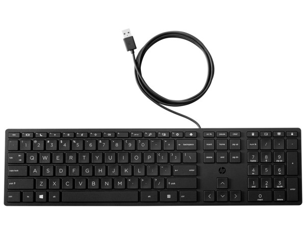 HP USB Tastatur 320K - Englisches Tastatur Layout - Schwarz