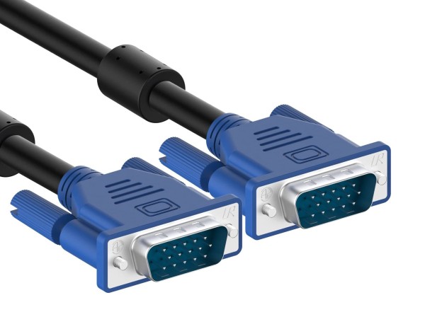 VGA auf VGA Kabel, 0,65m, 15-polig, - Blau