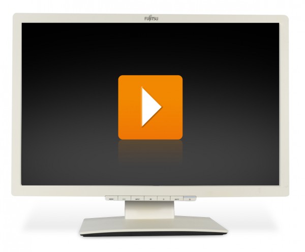 Fujitsu B22W-7 - 22 Zoll TFT LED Monitor - interne Lautsprecher - weiß / hellgrau - B-Ware