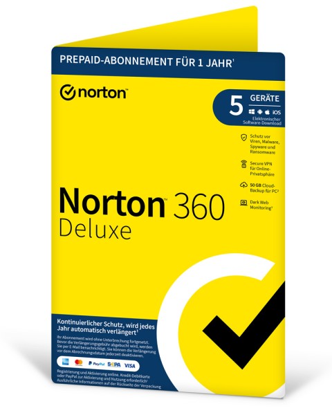 Norton 360 Deluxe 5 Geräte 1 Jahr 2024 - PKC